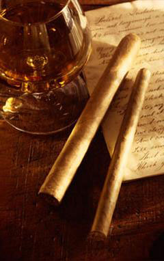 Wine Glass With Cigars
